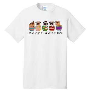 Happy Easter Day Cute Pugs Bunny Tall T-Shirt