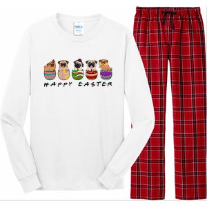 Happy Easter Day Cute Pugs Bunny Long Sleeve Pajama Set