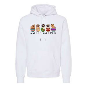 Happy Easter Day Cute Pugs Bunny Premium Hoodie