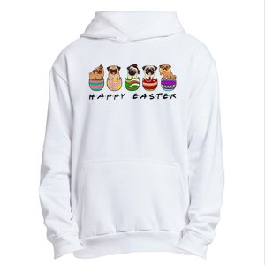 Happy Easter Day Cute Pugs Bunny Urban Pullover Hoodie