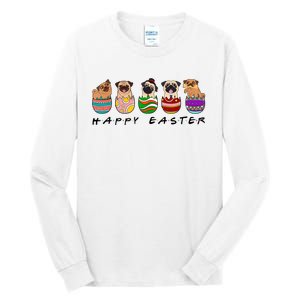 Happy Easter Day Cute Pugs Bunny Tall Long Sleeve T-Shirt