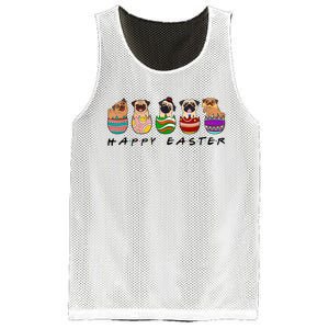 Happy Easter Day Cute Pugs Bunny Mesh Reversible Basketball Jersey Tank