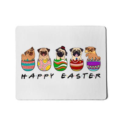 Happy Easter Day Cute Pugs Bunny Mousepad