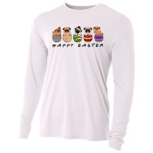 Happy Easter Day Cute Pugs Bunny Cooling Performance Long Sleeve Crew