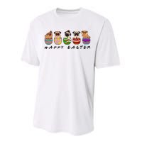 Happy Easter Day Cute Pugs Bunny Performance Sprint T-Shirt