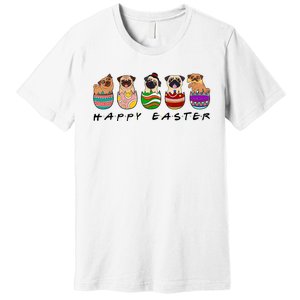 Happy Easter Day Cute Pugs Bunny Premium T-Shirt