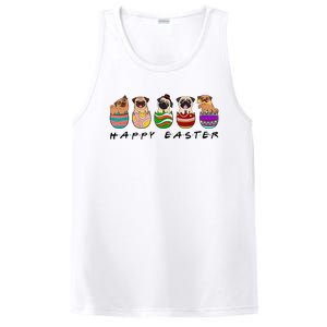 Happy Easter Day Cute Pugs Bunny PosiCharge Competitor Tank