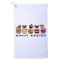 Happy Easter Day Cute Pugs Bunny Platinum Collection Golf Towel