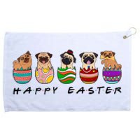 Happy Easter Day Cute Pugs Bunny Grommeted Golf Towel