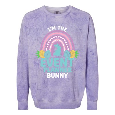 Happy Easter Day Im The Event Planner Bunny Gift Colorblast Crewneck Sweatshirt