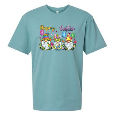 Happy Easter Day Bunny Gnome Rabbit Easter Egg Hunting Women Sueded Cloud Jersey T-Shirt