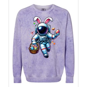 Happy Easter Day Bunny Egg Astronaut Space Colorblast Crewneck Sweatshirt