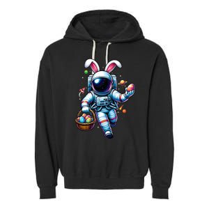 Happy Easter Day Bunny Egg Astronaut Space Garment-Dyed Fleece Hoodie