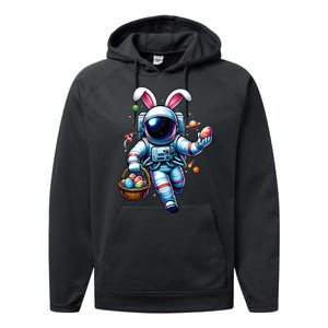 Happy Easter Day Bunny Egg Astronaut Space Performance Fleece Hoodie