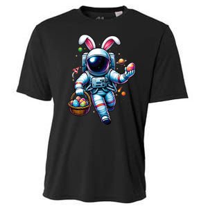 Happy Easter Day Bunny Egg Astronaut Space Cooling Performance Crew T-Shirt