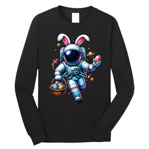 Happy Easter Day Bunny Egg Astronaut Space Long Sleeve Shirt