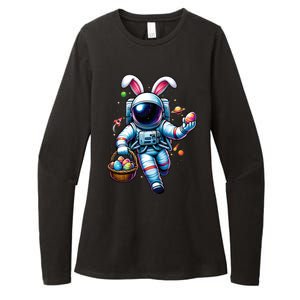 Happy Easter Day Bunny Egg Astronaut Space Womens CVC Long Sleeve Shirt