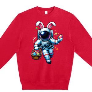 Happy Easter Day Bunny Egg Astronaut Space Premium Crewneck Sweatshirt