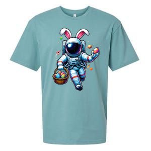 Happy Easter Day Bunny Egg Astronaut Space Sueded Cloud Jersey T-Shirt