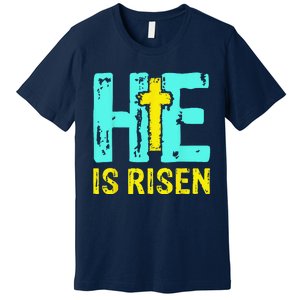 Happy Easter Day He Is Risen Christian Easter Premium T-Shirt