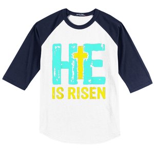 Happy Easter Day He Is Risen Christian Easter Baseball Sleeve Shirt