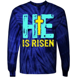 Happy Easter Day He Is Risen Christian Easter Tie-Dye Long Sleeve Shirt