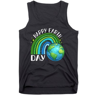 Happy Earth Day 2024 Cute Rainbow Earth Lover Tank Top