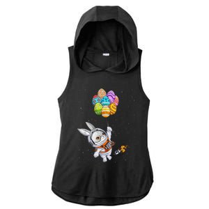 Happy Easter Day Bunny Egg Astronaut Space Ladies PosiCharge Tri-Blend Wicking Draft Hoodie Tank