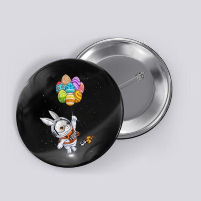 Happy Easter Day Bunny Egg Astronaut Space Button