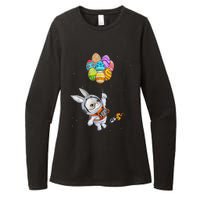 Happy Easter Day Bunny Egg Astronaut Space Womens CVC Long Sleeve Shirt