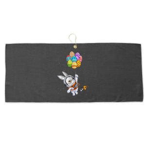 Happy Easter Day Bunny Egg Astronaut Space Large Microfiber Waffle Golf Towel