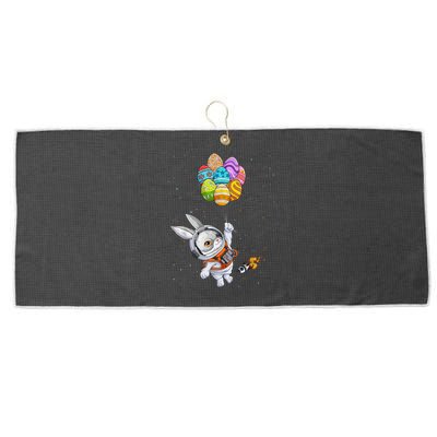 Happy Easter Day Bunny Egg Astronaut Space Large Microfiber Waffle Golf Towel