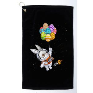 Happy Easter Day Bunny Egg Astronaut Space Platinum Collection Golf Towel