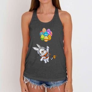 Happy Easter Day Bunny Egg Astronaut Space Women's Knotted Racerback Tank