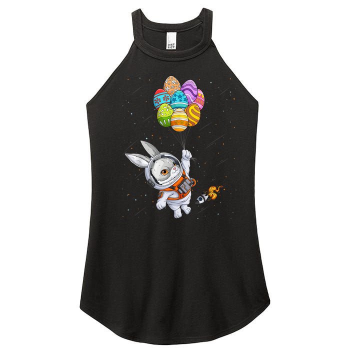 Happy Easter Day Bunny Egg Astronaut Space Women's Perfect Tri Rocker Tank