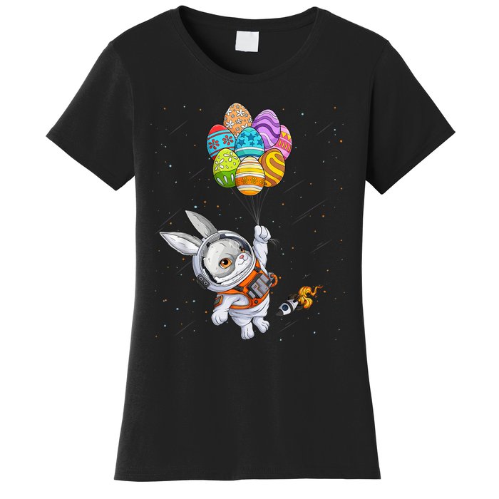 Happy Easter Day Bunny Egg Astronaut Space Women's T-Shirt