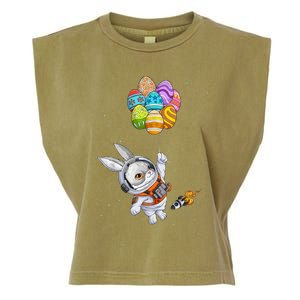 Happy Easter Day Bunny Egg Astronaut Space Garment-Dyed Women's Muscle Tee