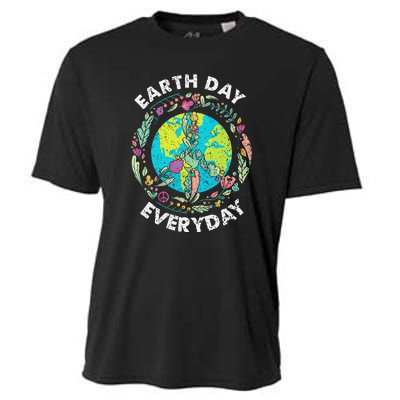 Happy Earth Day Every Day Peace Symbol Cooling Performance Crew T-Shirt