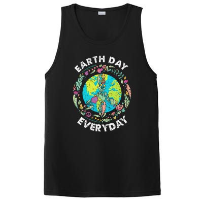 Happy Earth Day Every Day Peace Symbol PosiCharge Competitor Tank