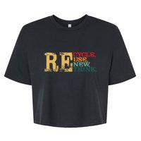 Happy Earth Day Recycle Reuse Renew Rethink Earth Day Retro Bella+Canvas Jersey Crop Tee