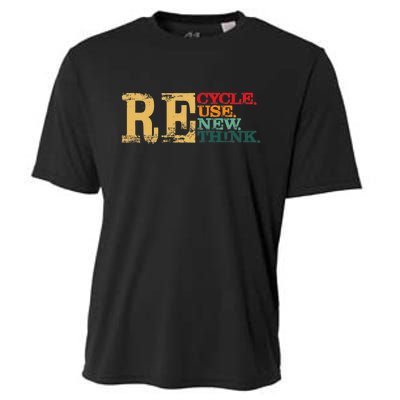 Happy Earth Day Recycle Reuse Renew Rethink Earth Day Retro Cooling Performance Crew T-Shirt