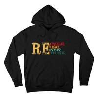 Happy Earth Day Recycle Reuse Renew Rethink Earth Day Retro Hoodie