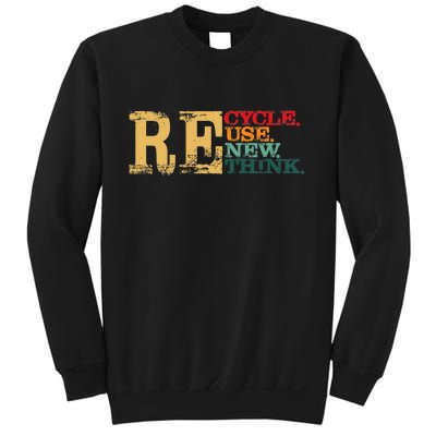 Happy Earth Day Recycle Reuse Renew Rethink Earth Day Retro Sweatshirt