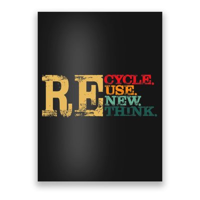 Happy Earth Day Recycle Reuse Renew Rethink Earth Day Retro Poster