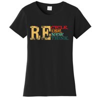 Happy Earth Day Recycle Reuse Renew Rethink Earth Day Retro Women's T-Shirt