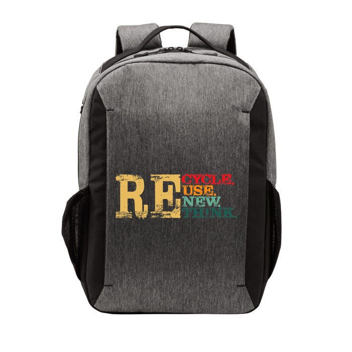 Happy Earth Day Recycle Reuse Renew Rethink Earth Day Retro Vector Backpack