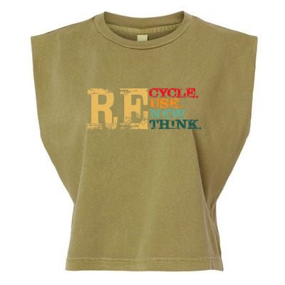 Happy Earth Day Recycle Reuse Renew Rethink Earth Day Retro Garment-Dyed Women's Muscle Tee