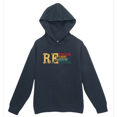 Happy Earth Day Recycle Reuse Renew Rethink Earth Day Retro Urban Pullover Hoodie