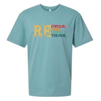 Happy Earth Day Recycle Reuse Renew Rethink Earth Day Retro Sueded Cloud Jersey T-Shirt