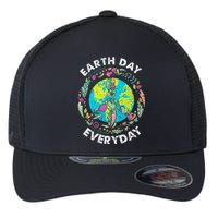 Happy Earth Day Every Day Peace Symbol Flexfit Unipanel Trucker Cap